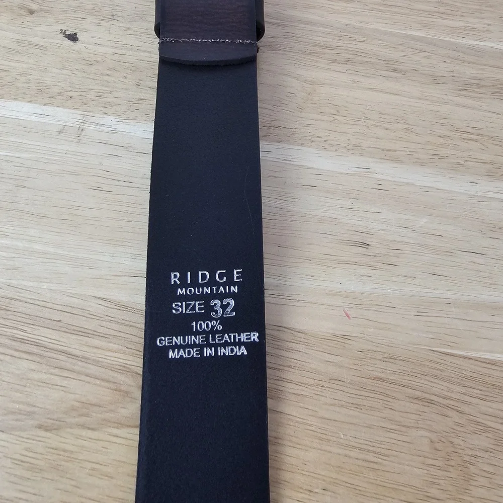 Ridge Mountain NWT Men's Size 32 Western Brown‎ 100% Leather Belt Silver Buckle